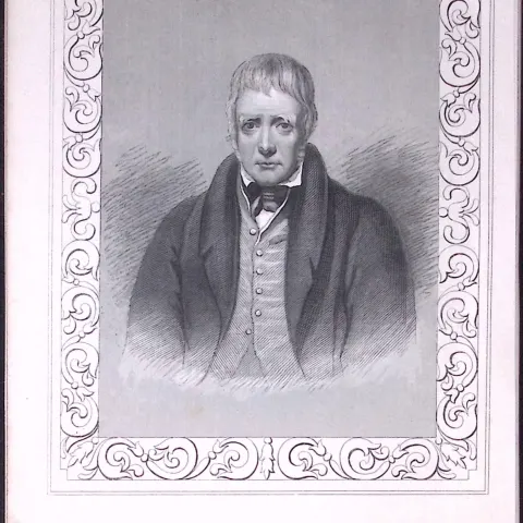 Sir Walter Scott Portrait Antique 180 Years-Old Copper Plate Print-113