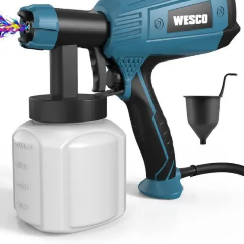 Paint Sprayer, Wesco 500W DIY Electric Spray Gun With 3 Spray Patterns, 3 Nozzle Size