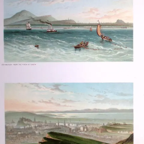 Scotland Arthurs Seat & Firth of Forth Edinburgh 1889 Antique Print-8