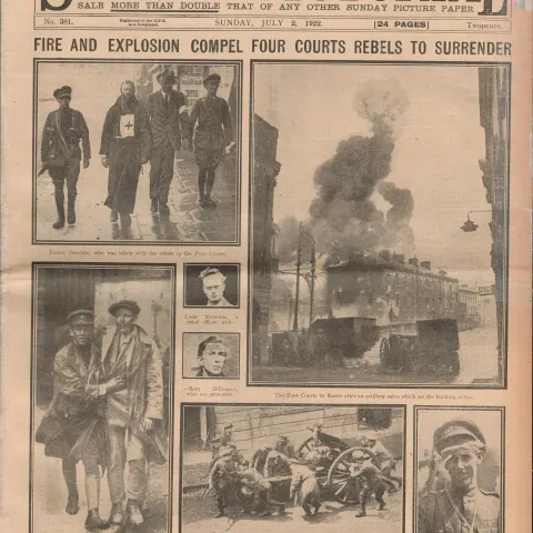 Rebels Hold Area of Dublin, Countess Markiewicz Helping the IRA 1922 Civil War