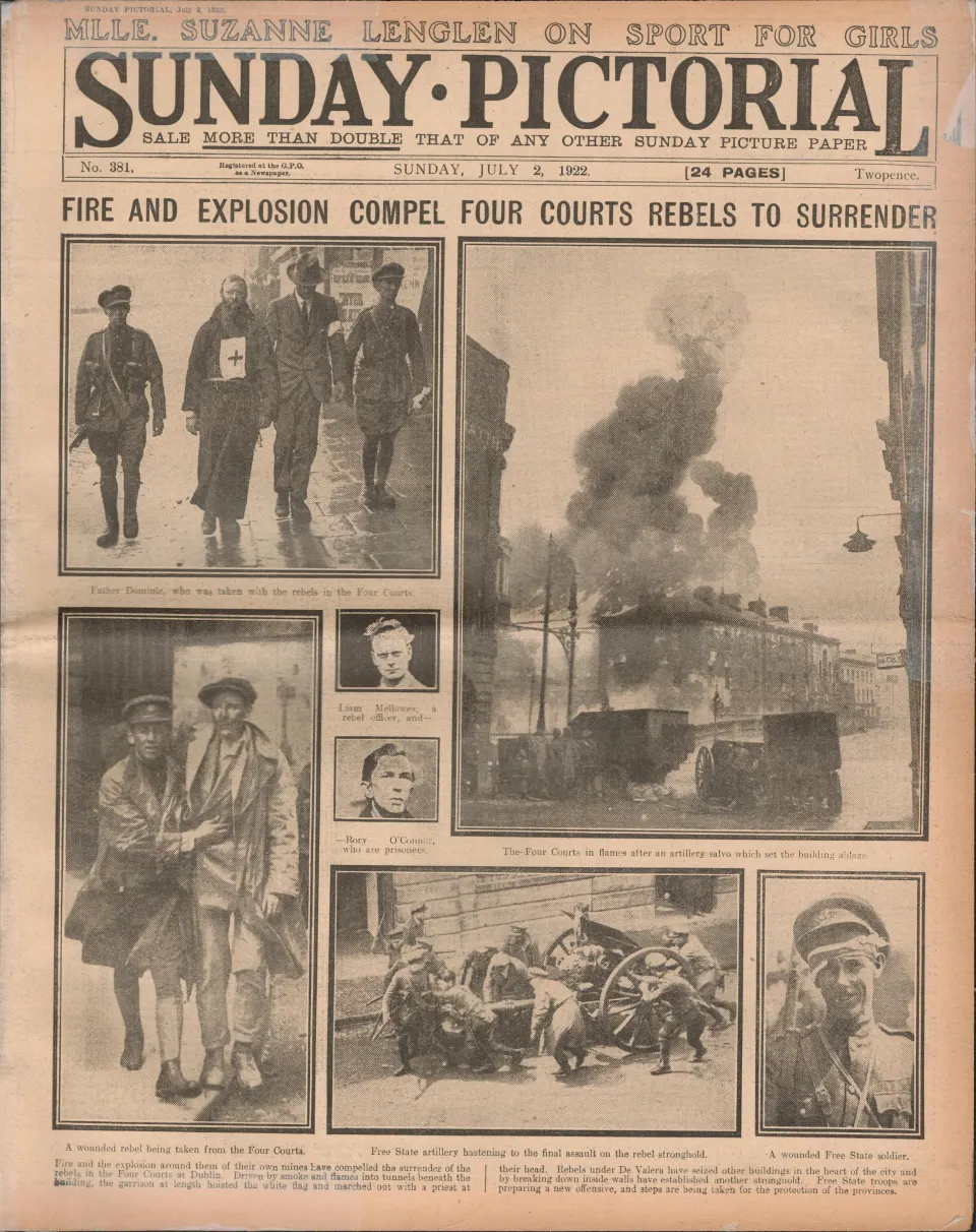 Rebels Hold Area of Dublin, Countess Markiewicz Helping the IRA 1922 Civil War