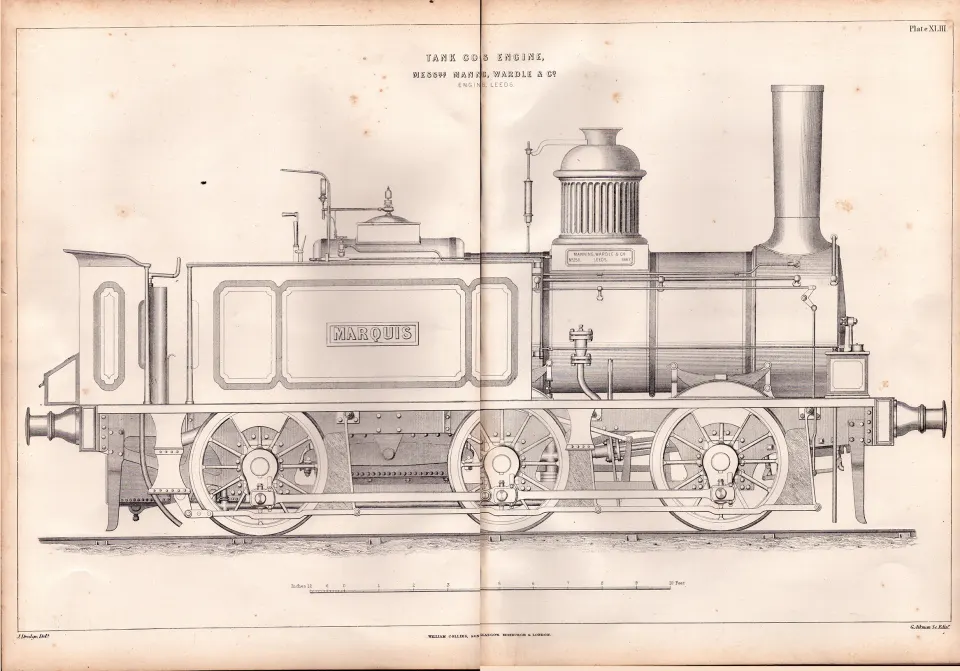 The Marquis Tank Goods Engine Manning & Wardle Leeds Antique  Diagram-19.