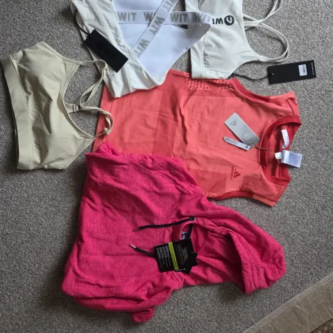 Womens Clothing Bundle Includes Adidas Premium Tank Trespass Hoodie & Sports Gym Bras RRP £170