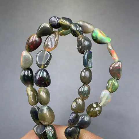 TPO-091, Awesome Natural Australian Fire Opal Beads Strand.