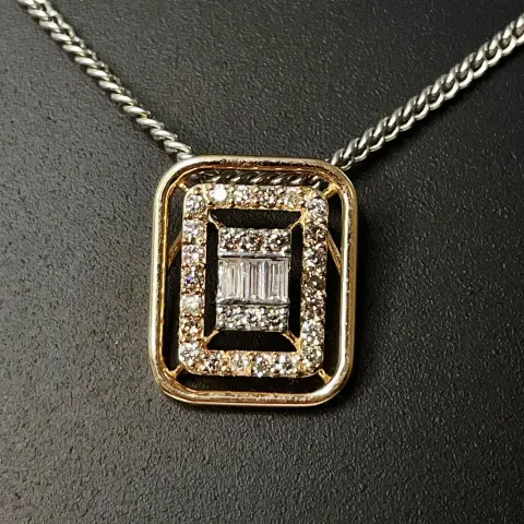 Beautiful Natural 0.40 CT  VS Diamond Pendant With 18k Yellow Gold