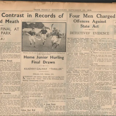 Kerry V Meath 1939 GAA All-Ireland Football Final  Newspaper