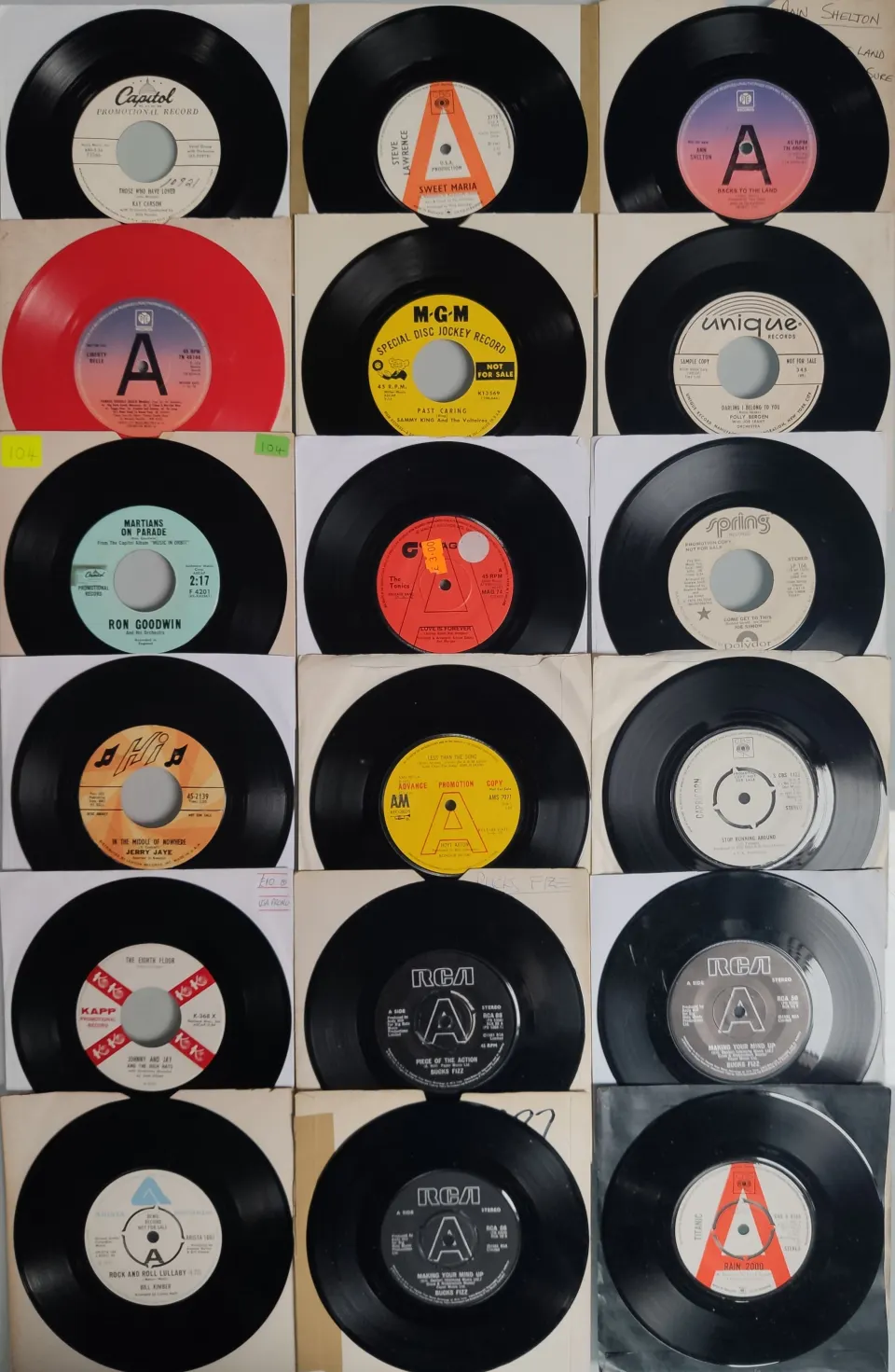 A Collection of 18x Promotional / Radio Sation DJ Samples From VG, VG+ to EX Condition