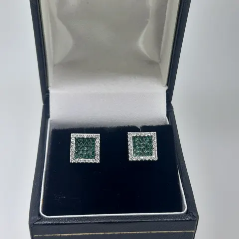 Silver Stud Earring Set With CZ Stones
