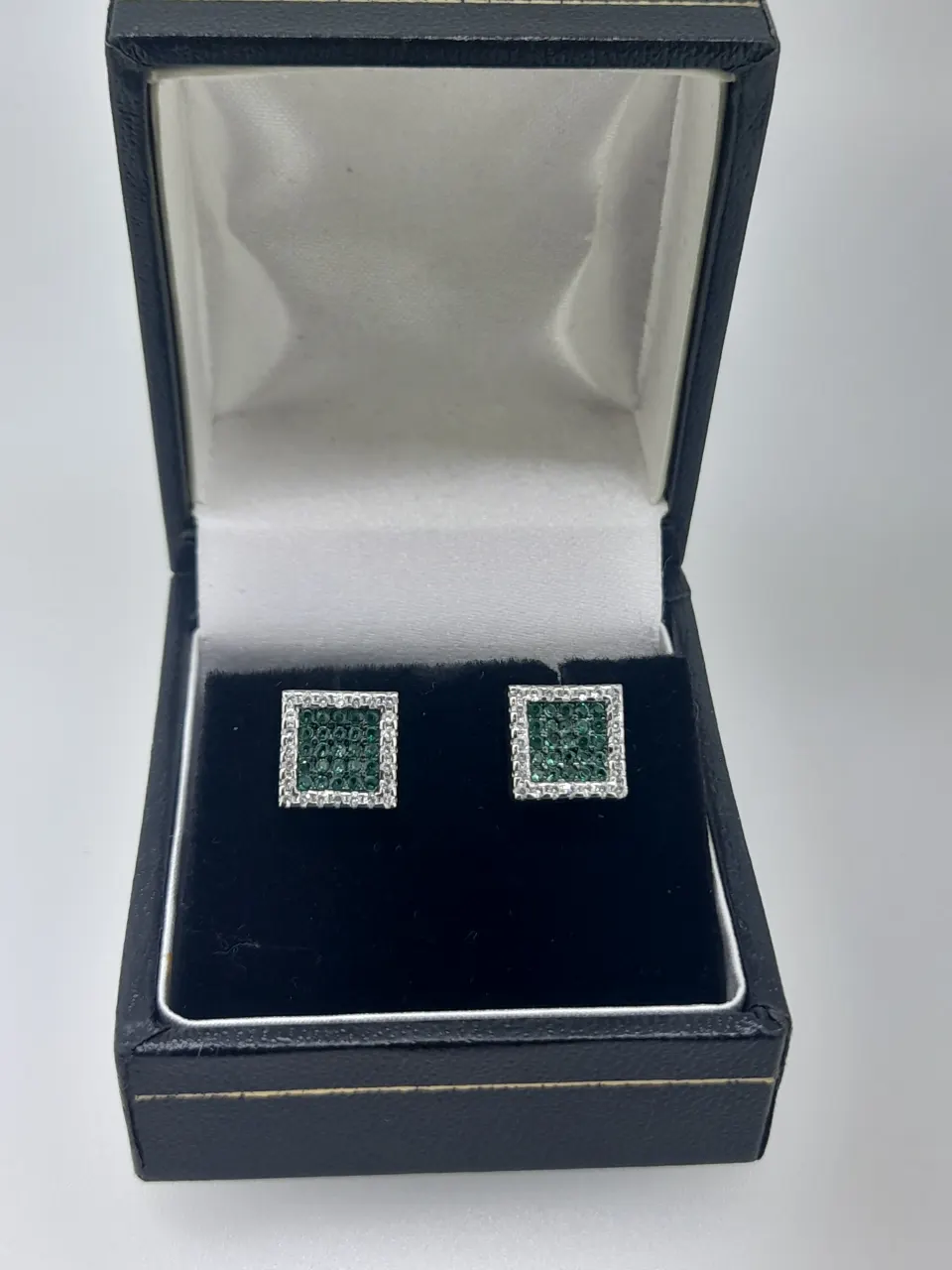 Silver Stud Earring Set With CZ Stones