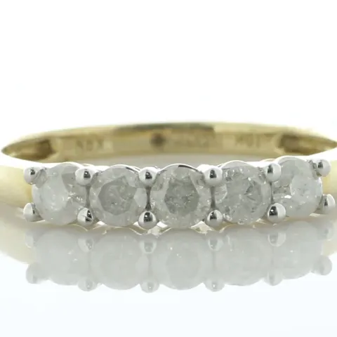 9ct Yellow Gold Five Stone Diamond Ring 0.50 Carats