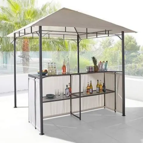 (18/P) RRP £239. BBQ Bar Gazebo Cream. Ideal For Providing Shade And Protection From The Elements.