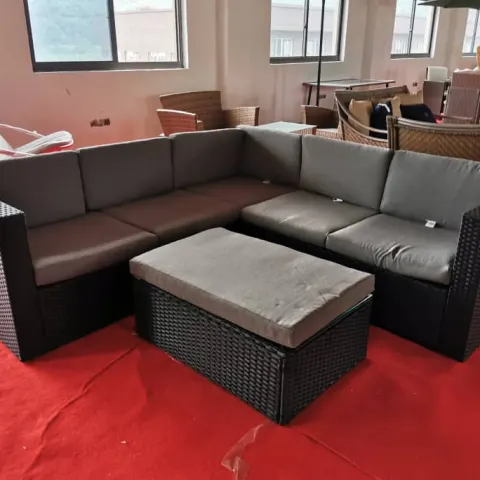 Black Rattan corner set