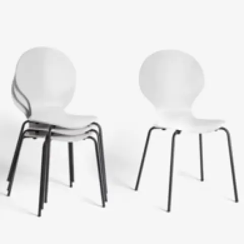 John Lewis ANYDAY Crescent Dining Chairs, White RRP £119