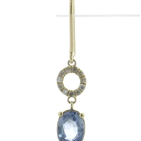 18ct Yellow Gold Diamond And Sapphire Drop Earring (S5.00) 0.25 Carats