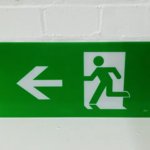 10 x Brand New Acrylic/Plastic Fire Exit Sign 38cm x 19cm
