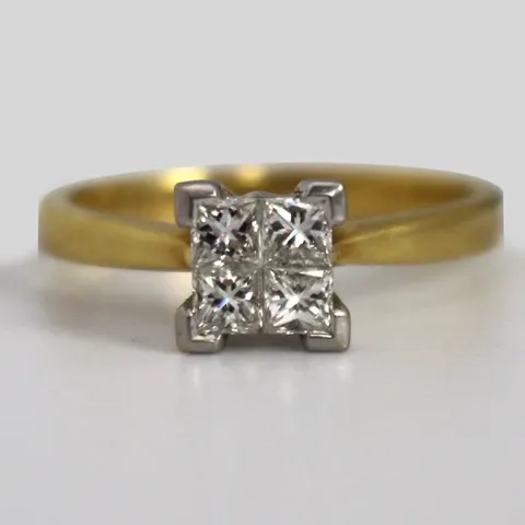 0.50 Carat Diamond Cluster Ring 18ct Gold
