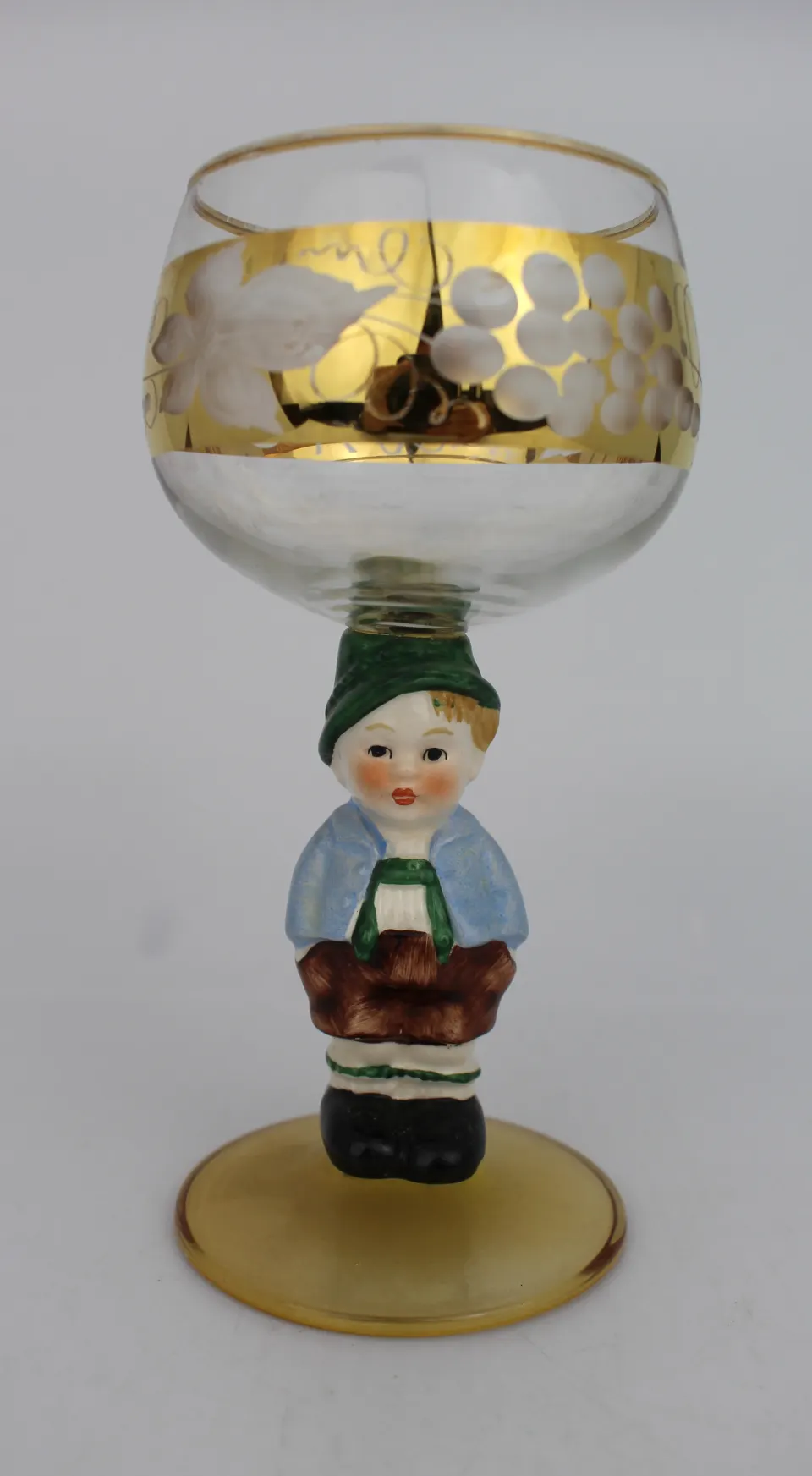 Hummel Figurine Gilt Glass Goblet