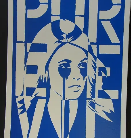Pure Evil Signed Limited Edition Art Car Boot Fair x/100 50 x 35cm Blue Pure Evil
