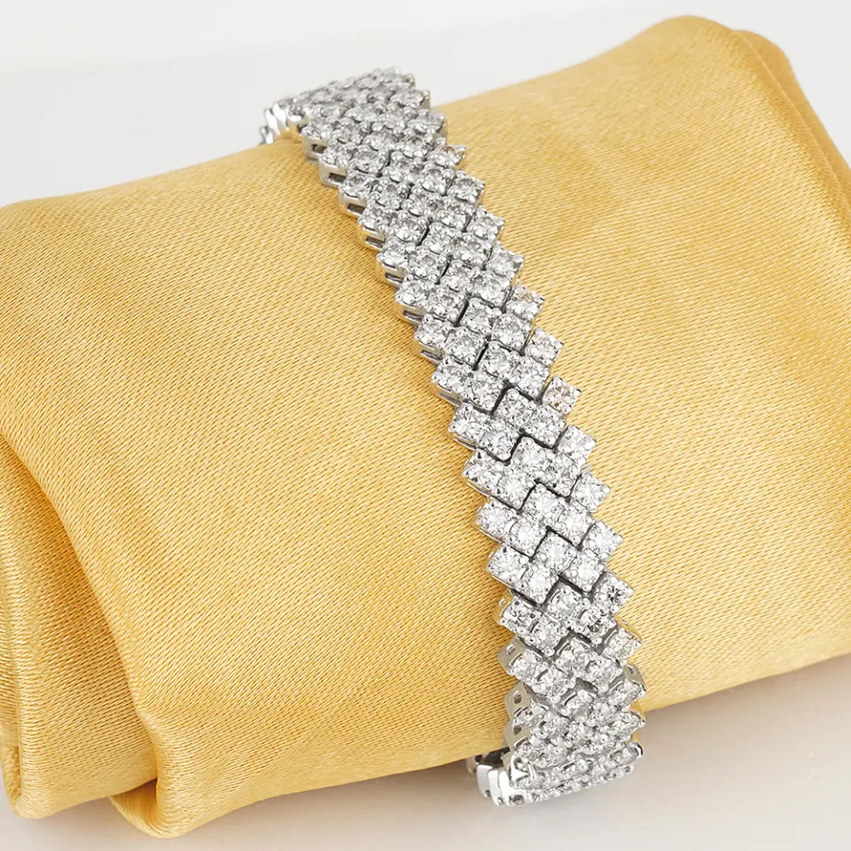 14 K / 585 White Gold Diamond Bracelet