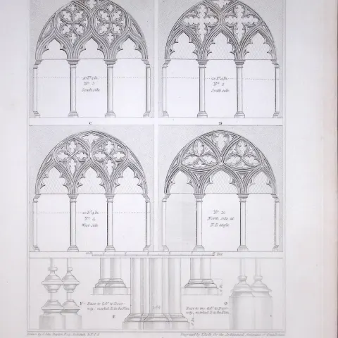Norwich Cathedral Norfolk 190 Years-Old John Britton Antique Steel Engraving-182