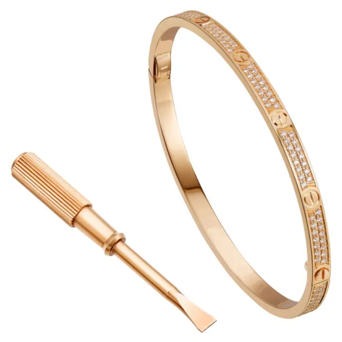 14 K / 585 Rose Gold Diamond Bracelet with screwdriver