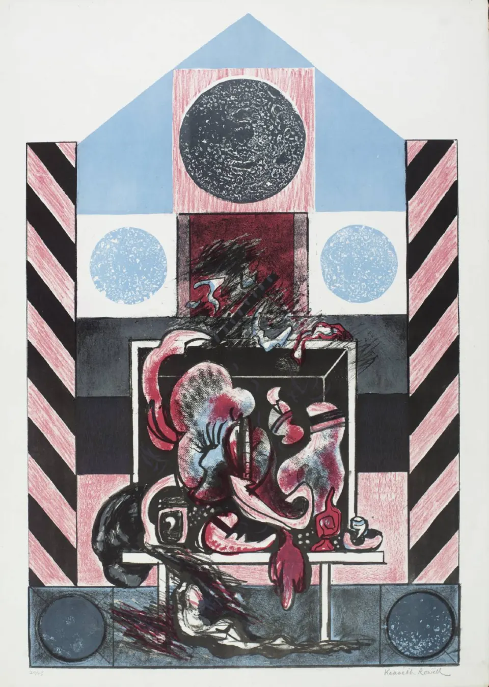Kenneth Rowell Ritual Objects Signed Litograph