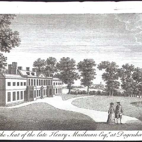 Essex Dagenham House View Scarce Georgian Copper Antique 1776 Engraving-135.