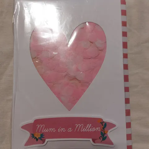 Mum in a Million Cards.  Confetti from Paperchase.  Box of 48