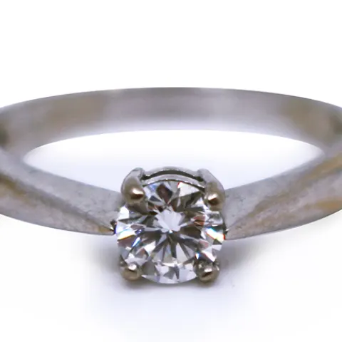 Round Brilliant Cut 0.53 Carat Diamond White Gold Ring