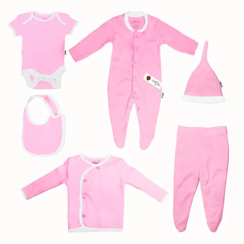 Job Lot of 100 6-Piece Cotton Baby Clothing Sets, Newborn -6M, Brand New, RRP £24.99