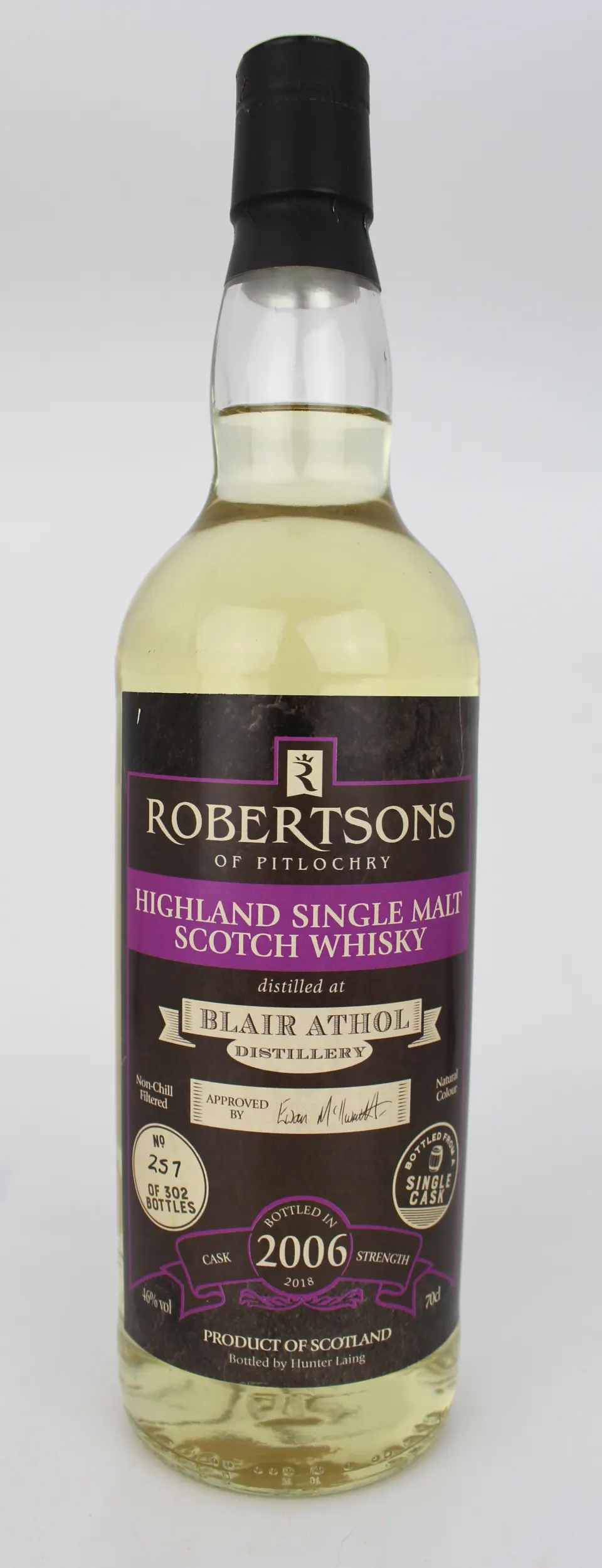 Robertsons of Pitlochry Highland Single Malt Scotch Whisky 2006