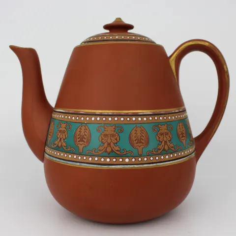 Antique Prattware Terracotta Tea Pot