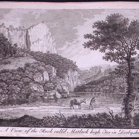 Matlock High Tor Derbyshire Rare 1776 Georgian Copper Plate Antique Engraving-33
