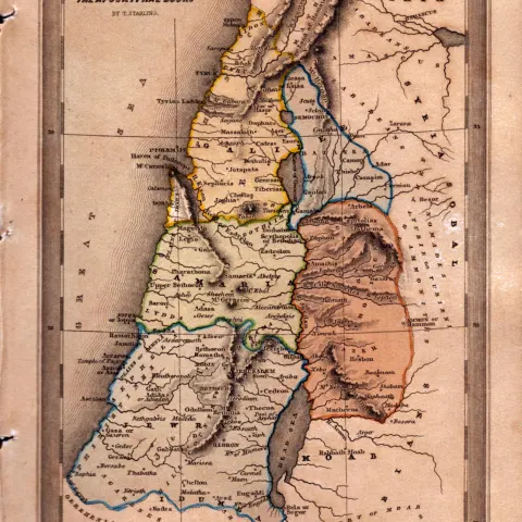 Judea According to Apocryphal Books Antique Biblical William IV Map.