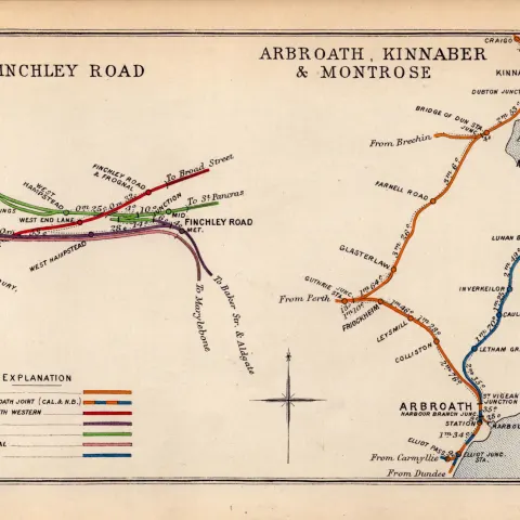 Kilburn Finchley Road West Hampstead London Antique Railway Junction Diagram-93.