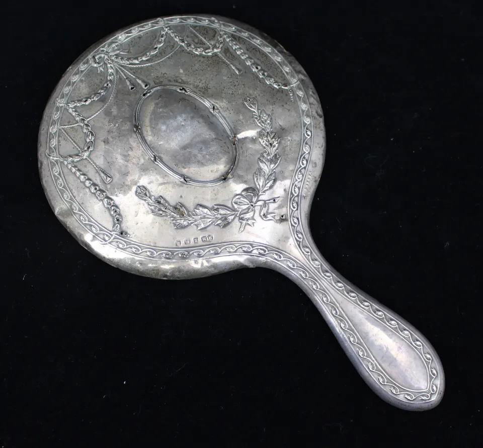 Silver Hand Mirror Birmingham 1911 Henry Matthews