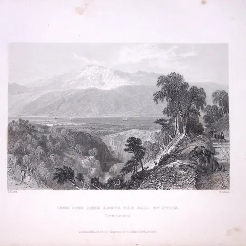 Loch Ness Scotland W Beattie 188 Years-Old Antique Steel Engraving-31