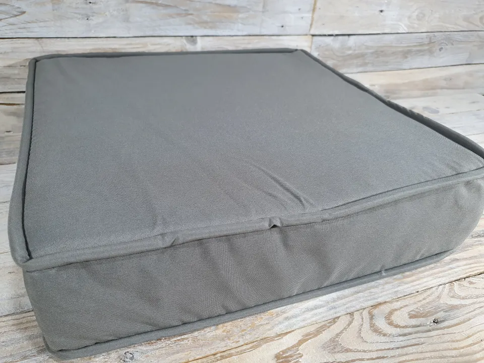 Single Small Grey Square Rattan Cushion. Size 40x40x10cm. Rrp £15