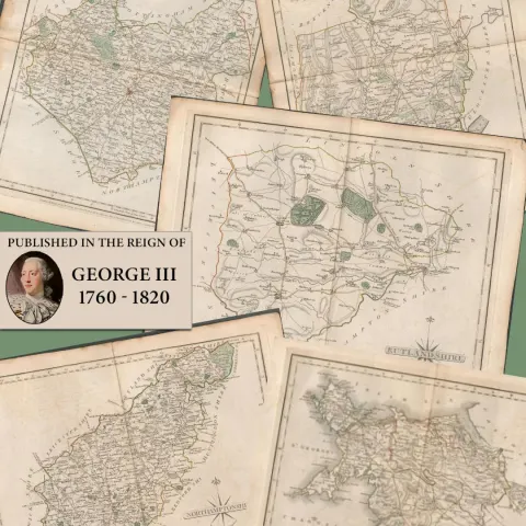 Job Lot John Cary’s 1787 Antique Hand Coloured 235 Years-Old Map.