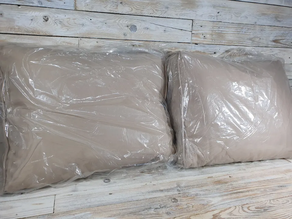 2 x Rattan Cushions. Beige colour. Size 54x40x16cm Rrp £32