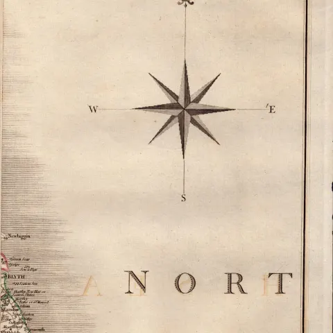 Blyth Tynemouth Shields Newbiggin John Cary’s Antique George III 1794 Map.
