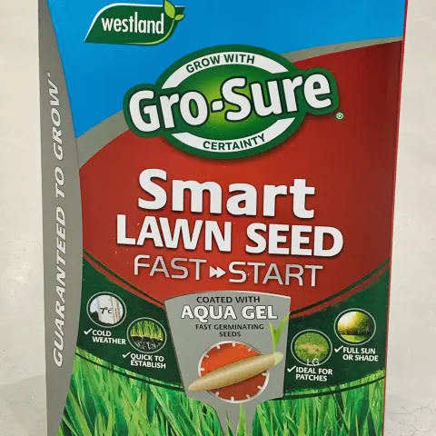 2 Westland Gro-Sure Smart Lawn Seeds Aqua Gel coated 3.6kg New Sealed Box