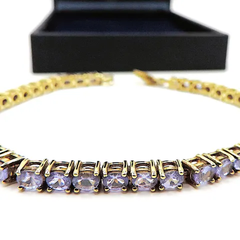 Gold On Sterling Silver Tanzanite Bracelet