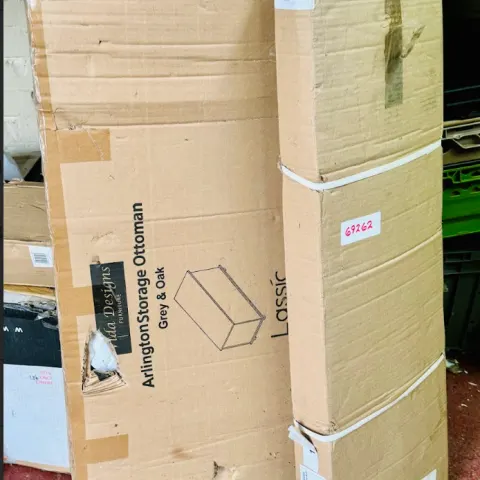 2 x Flatpack Furniture New Tatty Boxes To include Arlington Storage Ottoman