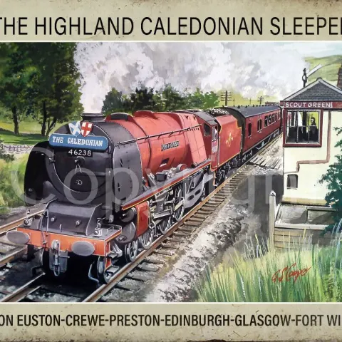 Highland Caledonian Sleeper Train London Euston To Fort William Metal Wall Art
