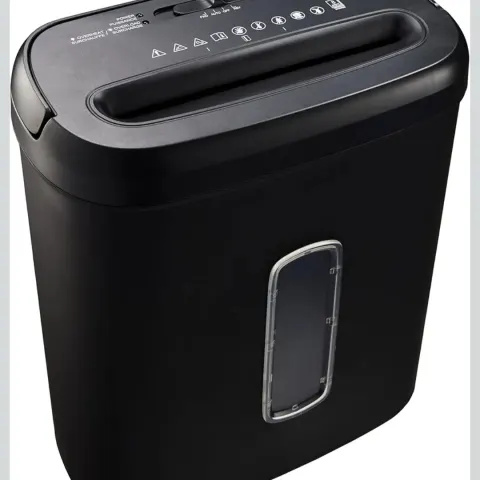 Amazon Basics 8 Sheet Cross Cut Paper and Credit Card Shredder, Black