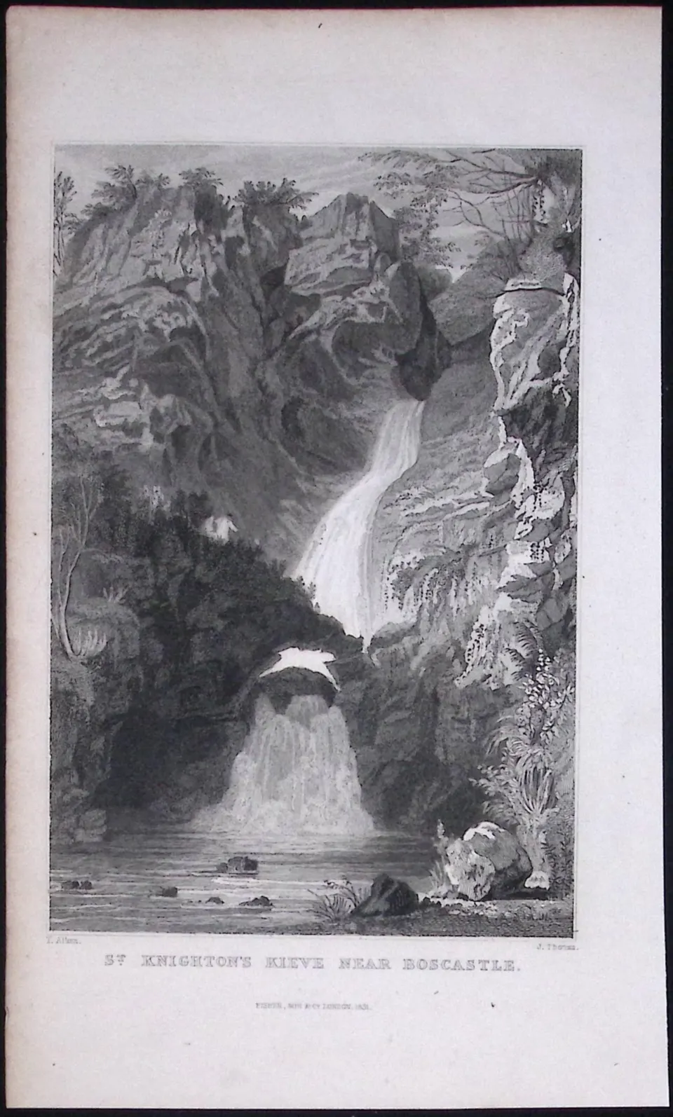 Cornwall Boscastle St Knighton’s Kieve Antique 193 Years-Old Steel-Engraving-27