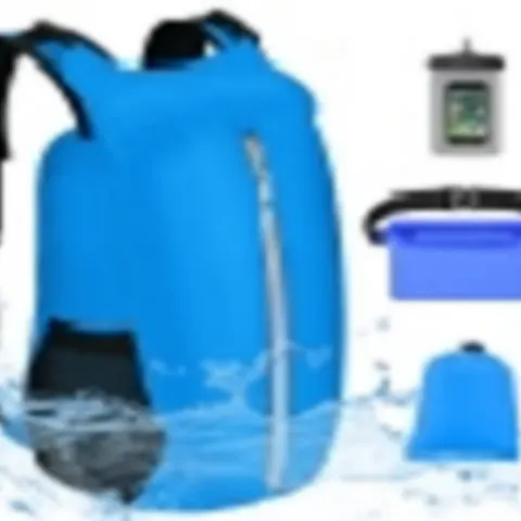 Blue Waterproof Dry Bag with Waist Pouch and Phone Case RRP 14.99 ea