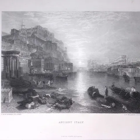J.M.W Turner The Parting of Hero & Leander Antique Steel Engraving-17-TR