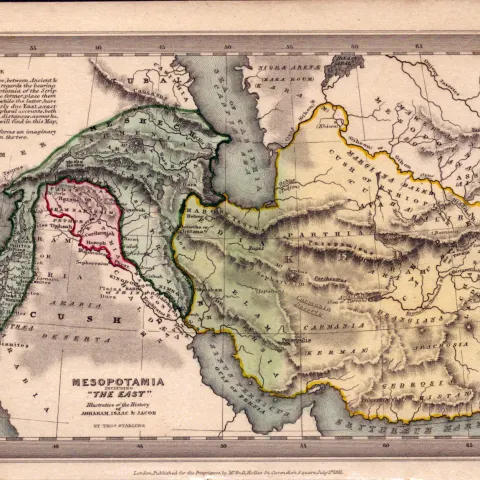 Mesopotamia “The East” Antique Detailed Biblical William IV Map.